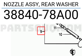 Suzuki 3884078A00 NOZZLE ASSY, REAR WASHER