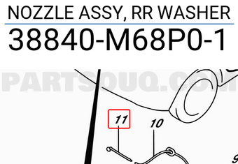 Suzuki 38840M68P01 NOZZLE ASSY, RR WASHER