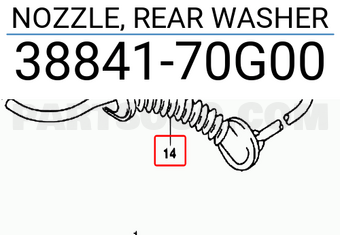 Suzuki 3884170G00 NOZZLE, REAR WASHER