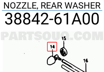 Suzuki 3884261A00 NOZZLE, REAR WASHER
