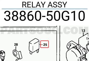 Suzuki 3886050G10 RELAY ASSY