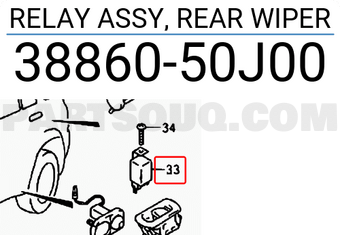 Suzuki 3886050J00 RELAY ASSY, REAR WIPER