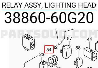 Suzuki 3886060G20 RELAY ASSY, LIGHTING HEAD