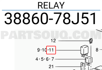 Suzuki 3886078J51 RELAY
