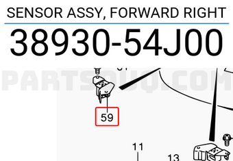 Suzuki 3893054J00 SENSOR ASSY, FORWARD RIGHT