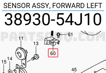 Suzuki 3893054J10 SENSOR ASSY, FORWARD LEFT
