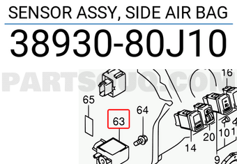 Suzuki 3893080J10 SENSOR ASSY, SIDE AIR BAG