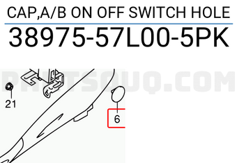 Suzuki 3897557L005PK CAP,A/B ON OFF SWITCH HOLE