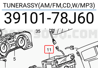 Suzuki 3910178J60 TUNERASSY(AM/FM,CD,W/MP3)