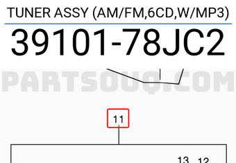 Suzuki 3910178JC2 TUNER ASSY (AM/FM,6CD,W/MP3)