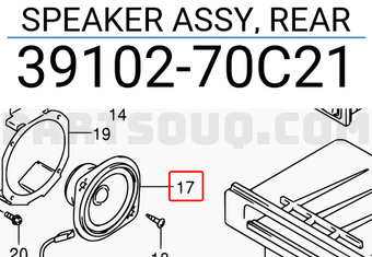 Suzuki 3910270C21 SPEAKER ASSY, REAR