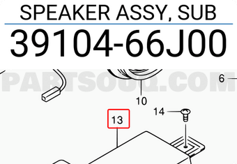 Suzuki 3910466J00 SPEAKER ASSY, SUB