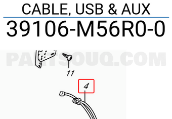 Suzuki 39106M56R00 CABLE, USB & AUX