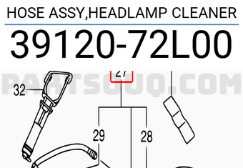 Suzuki 3912072L00 HOSE ASSY,HEADLAMP CLEANER