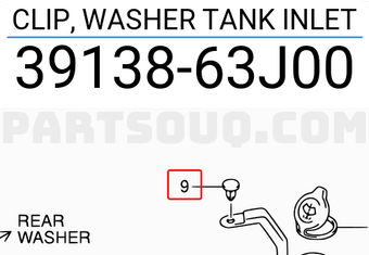 Suzuki 3913863J00 CLIP, WASHER TANK INLET