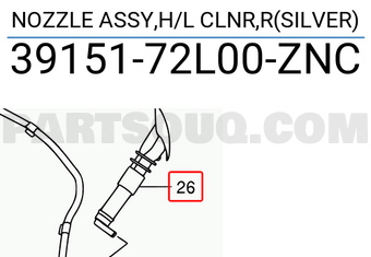 Suzuki 3915172L00ZNC NOZZLE ASSY,H/L CLNR,R(SILVER)