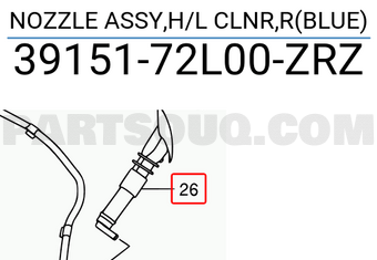 Suzuki 3915172L00ZRZ NOZZLE ASSY,H/L CLNR,R(BLUE)