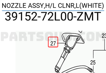 Suzuki 3915272L00ZMT NOZZLE ASSY,H/L CLNR,L(WHITE)