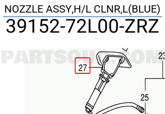Suzuki 3915272L00ZRZ NOZZLE ASSY,H/L CLNR,L(BLUE)