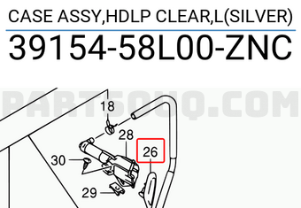 Suzuki 3915458L00ZNC CASE ASSY,HDLP CLEAR,L(SILVER)