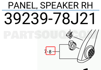 Suzuki 3923978J21 PANEL, SPEAKER RH