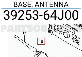 Suzuki 3925364J00 BASE, ANTENNA