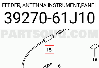 Suzuki 3927061J10 FEEDER, ANTENNA INSTRUMENT,PANEL