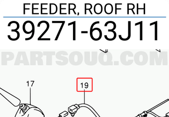 Suzuki 3927163J11 FEEDER, ROOF RH