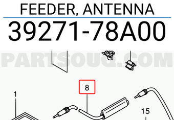 Suzuki 3927178A00 FEEDER, ANTENNA