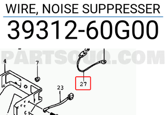 Suzuki 3931260G00 WIRE, NOISE SUPPRESSER