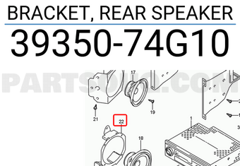 Suzuki 3935074G10 BRACKET, REAR SPEAKER