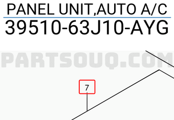 Suzuki 3951063J10AYG PANEL UNIT,AUTO A/C