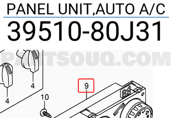Suzuki 3951080J31 PANEL UNIT,AUTO A/C