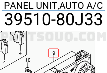Suzuki 3951080J33 PANEL UNIT,AUTO A/C