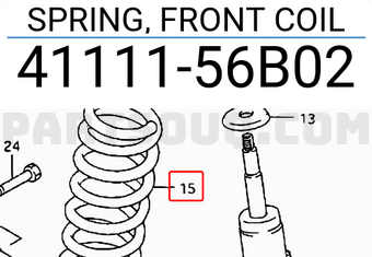 Suzuki 4111156B02 SPRING, FRONT COIL