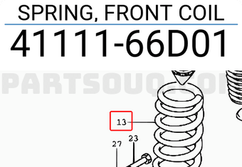 Suzuki 4111166D01 SPRING, FRONT COIL
