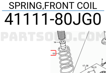 Suzuki 4111180JG0 SPRING,FRONT COIL