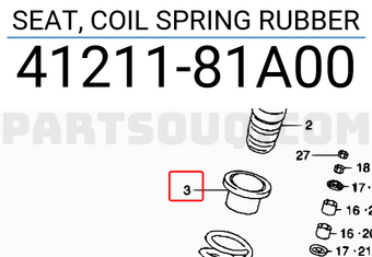 Suzuki 4121181A00 SEAT, COIL SPRING RUBBER