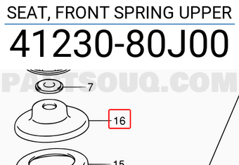 Suzuki 4123080J00 SEAT, FRONT SPRING UPPER