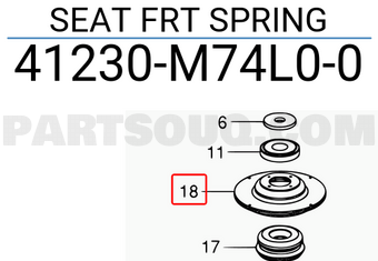 Suzuki 41230M74L00 SEAT FRT SPRING