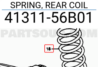 Suzuki 4131156B01 SPRING, REAR COIL