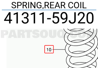 Suzuki 4131159J20 SPRING,REAR COIL
