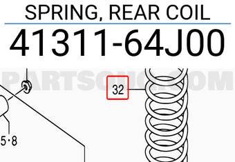 Suzuki 4131164J00 SPRING, REAR COIL