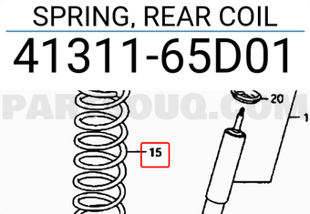 Suzuki 4131165D01 SPRING, REAR COIL