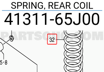 Suzuki 4131165J00 SPRING, REAR COIL