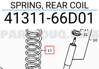 Suzuki 4131166D01 SPRING, REAR COIL