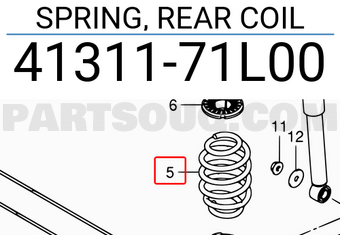 Suzuki 4131171L00 SPRING, REAR COIL