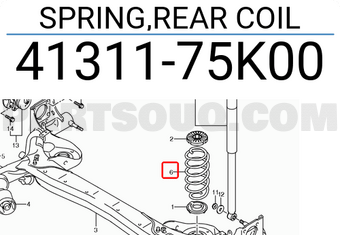 Suzuki 4131175K00 SPRING,REAR COIL