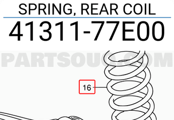 Suzuki 4131177E00 SPRING, REAR COIL