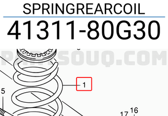 Suzuki 4131180G30 SPRINGREARCOIL